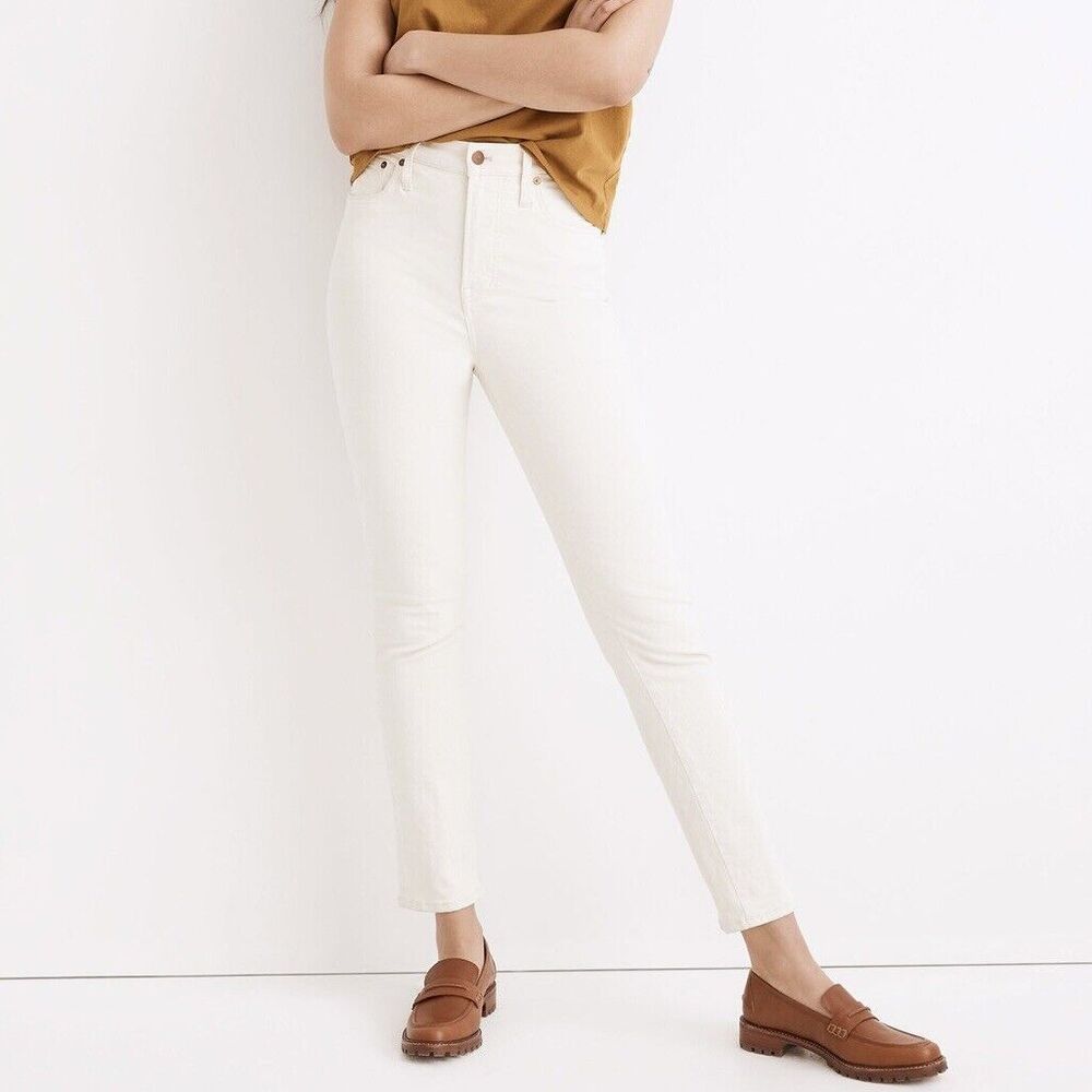 Madewell Perfect Vintage Jean Vtg. Canvas Wash Cream High Rise Ankle 32 W35 L28